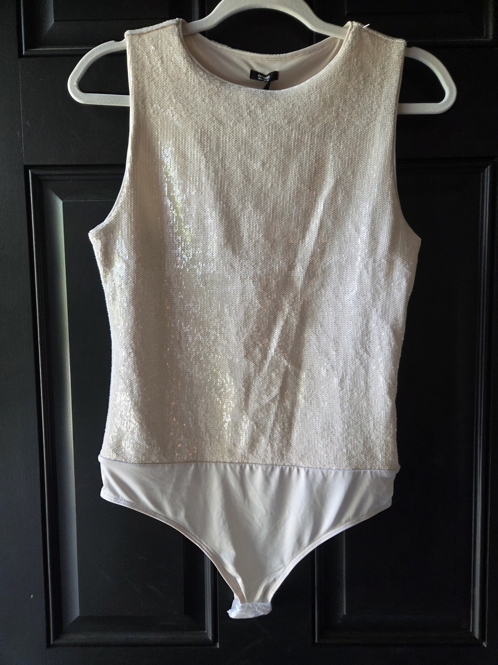 Express- Women's Ivory Sequin Bodysuit